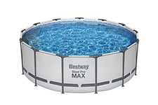 Bestway Steel Pro Max Frame Piscine Ronde avec Pompe filtrante Ø 396 x 122 cm Gris Clair