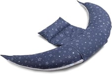Nuvita 7100 DreamWizard Coussin d'allaitement 12 en 1 Microbilles – Coussin de Grossesse avec Support de Dos Ajustable - Housse Interchangeable Lavable 40C - Fabriqué en Italie (Blue Star)