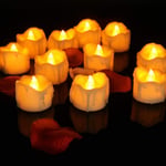 NOLOGO JSWFZ Pack of 12 Remote or not Remote New Year Candles,Battery Powered Led Tea Lights,Tealights Fake Led Candle Light Easter Candle ( Color : Yellow not remote )