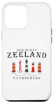 Coque pour iPhone 13 Pro Max Zélande, côte de la mer du Nord Pays-Bas, phares dessin
