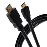 Maplin Mini HDMI to HDMI Cable 3M, 4K 30Hz Ultra HD High Speed, ARC, HDR, 3D, Ethernet, Connect Camera, DSLR, Tablet, Laptop to your TV, Monitor and Projector
