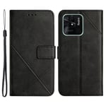 SKALO Xiaomi Redmi 10C Embossed Plånboksfodral i PU-Läder - Svart Svart