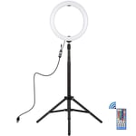 AJH 10" LED Ring Light with Tripod Stand and 44 Keys Remote Control, Dimmable RGB Curved Surface LED Selfie Fill Light for Vlogging, Photography, YouTube Video, Makeup and Live Stream