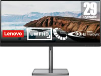 Lenovo L29w-30 29 Inch UltraWide FHD Gaming Monitor (IPS, 90Hz, 4ms, HDMI, DP, FreeSync with Eyesafe) - Height Adjust, Tilt, Swivel & Pivot, Raven Black