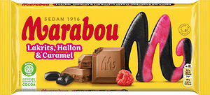 Marabou Mjölkchoklad Lakrits Hallon och Caramel 185 gr