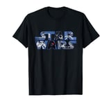 Star Wars Logo Millennium Falcon and Death Star T-Shirt
