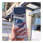 JSNRY Bouteille d'eau carrée pour enfants Ouverture circulaire Résistante à la chaleur Plastique transparent Bouteille d'eau portable Pot isotherme 350ml gris