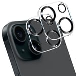 [2-Pack] iPhone 15 Plus Linsskydd av Härdat Glas - Skydd för Kamera, Anti-Reptåligt