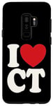 Coque pour Galaxy S9+ J'aime CT I Heart CT Initiales Hearts Art C.T