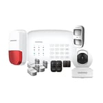 Daewoo Security SA635 - Modèle House Compatible Animaux, Alarme Maison sans Fil WiFi/GSM connectée, Sirène extérieure, 1 Caméra, Compatible avec Amazon Alexa, Google Home Blanc