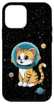 Coque pour iPhone 12 mini Chaton drôle de chat dans l'espace mignon rétro art vintage