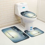 Xmas Snowman Waterproof Shower Pedestal Toilet Seat Mat Home H A0118