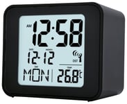 Acctim Cole Radio Controlled LCD Display Alarm Clock -Black