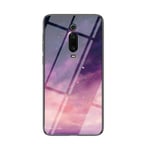 JZ Starry Sky Design Glass Phone Case Compatible with Xiaomi Mi 9T Pro/Mi 9T / Redmi K20 / Redmi K20 Pro with Soft Edge + Tempered Glass Back Cover - Purple & Pink