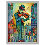 Fiddler On The Roof Folk Art Watercolour Painting Artwork Framed A3 Wall Art Print