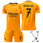 24-25 Real Madrid borta fotbollströjor Barn fotbollsutrustning No.7 Ronaldo 20