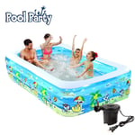 Family Inflatable Swimming Pool, Kids Paddling Pool, Lounge Pool for Adult, Above Ground Swimming Pools, Outdoor, Garden, Backyard, Summer Water Party,120×90×52cm/4×3×1.7ft