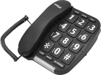 Big Button Corded Landline Home Telephone Handsfree for BT - Black