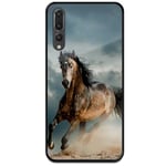 Huawei P20 Pro Svart Mobilskal Med Glas Häst