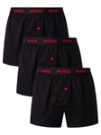 HUGO3 Pack Woven Boxer Shorts - Black