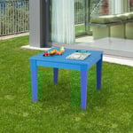 fyrkantigt barnbord väderbeständigt slitstarkt lekbord blå 64,5 cm x 64,5 cm