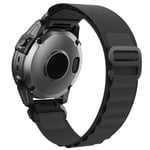 Garmin Fenix 8/7X/Descent MK2/MK2i, etc. Klockarmband i nylon - Svart