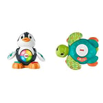 Fisher-Price Linkimals Cool Beats Penguin - UK English Edition, musical infant toy with lights, motions, and educational songs for infants and toddlers & Linkimals Sit-to-Crawl Sea Turtle
