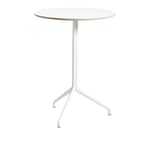 HAY - About a Table AAT20 High - White Base - White Laminate - Ø80xH105 cm - Baaripöydät - Hee Welling - Valkoinen - Metalli/Puu