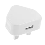 Triamisu UK Plug 3 Pin USB Plug Adapter Charger Power Plug Wall Socket USB Ports For Phones Tablets Chargeable Devices For Travel Home -White