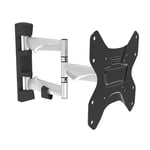 BRATECK 23''-42'' Full motion TV wall bracket. Tilt and swivel. Supports VESA 75x75,100x100,200x100,200x200. Max Load 30Kgs. Max arm extension - 410mm. Colour: Black. Curved Display Compatible. (p/n: LDA20-223)