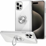 Transparent case with ring holder, iPhone 15 Pro