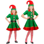 WIDMANN MILANO PARTY FASHION - Costume elfe pour enfants, robe, petit assistant du Père Noël, lutin, farfadet, fée, costume de Noël