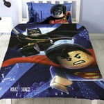 Lego Batman Superman Battle Single Panel Duvet Cover Bedding Set Justice League