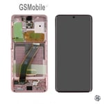 Display Screen LCD Touch Frame Pink Samsung Galaxy S20 G980F Original