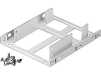 Wentronic Goobay Dubbel Monteringsram För Hårddiskar 2,5" Till 3,5", Silver - Lämplig För Montering Av Upp Till Två 2,5"-Hårddiskar I Ett 3,5"-Kabinettfack (95875)