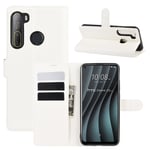 HTC Desire 20 Pro - Läderfodral / Plånboksfodral Vit