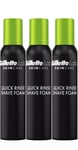 3 X Gillette Labs Skin Care Quick Rinse Shave Foam   Vitamin B3 & Sea Kelp 240ml