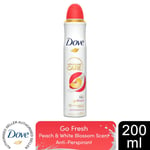 Dove Advanced Care Go Fresh AntiPerspirant Spray Peach & White Blossom, 200ml