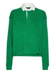 Cropped Terry Rugby Shirt Tops Sweat-shirts & Hoodies Sweat-shirts Green Polo Ralph Lauren