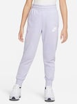 Nike Older Girls Club High-Waisted Fitted Jogging Bottoms - Light Purple