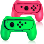 2 x Pink and Green Controller Comfort Grip Handles for Nintendo Switch Joy-Con