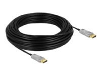 Delock - DisplayPort-kabel - DisplayPort (hann) til DisplayPort (hann) - DisplayPort 1.4 - 20 m - aktiv, støtte for 8K UHD (7680 x 4320), gullglimtkontakter - svart