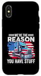 Coque pour iPhone X/XS Nous sommes la raison pour laquelle vous avez des trucs Semi Truck American Trucker