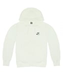 Nike Sportswear Logo Long Sleeve ZipUp White Mens Hooded Track Jacket 267159 103 Cotton - Size Large