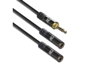 ACT 0.15 meters High Quality audio splitter cable 3.5 mm jack male - 2x female
