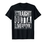 Straight Outta Liverpool Design. Distressed Effect T-Shirt