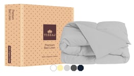 Super King Size Duvet Cover Sets - Cloud Grey Color - 100% Organic Cotton - GOTS Certified - 300 TC Soft Sateen - For Duvet Insert, Down / Alternative Comforter, Weighted Blanket - Extra Long Staple