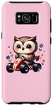 Galaxy S8+ Adorable Owl Riding Go-Kart Cute On Pink Case