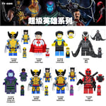 8 st/set Marvel Hjältar Minifigurer Byggklossar Leksaker