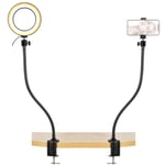 Ring Light with Stand and Phone Holder, Dual 25 inch Flexible Arm with 6'' Selfie Light Ring for iPhone 11 pro Xs Xr Max, Use for Live Stream, Makeup, Youtube, Calligraphy, Drawing, Online Course